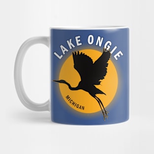 Lake Ongie in Michigan Heron Sunrise Mug